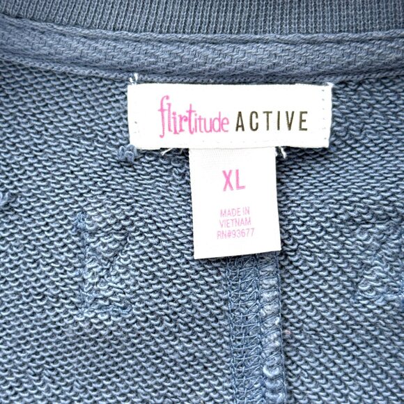 Flirtitude Active Sunrise Sunset Graphic Blue Crewneck Sweatshirt Womens Sz XL - Picture 5 of 6